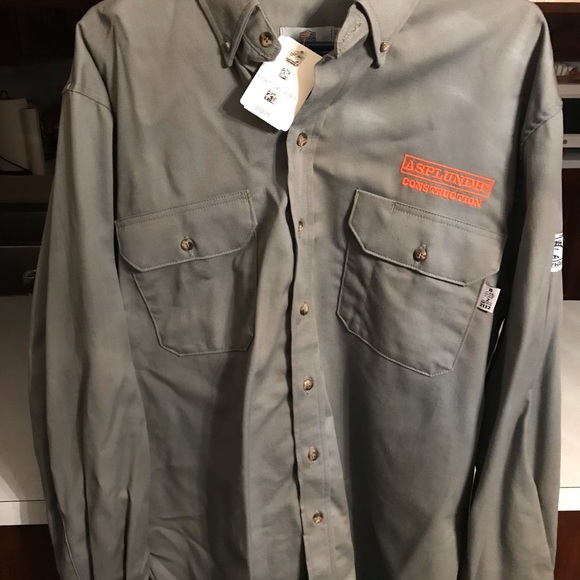 Asplundh Construction Long Sleeved Tyndale Flame Resistant Button Down XL - Picture 1 of 4